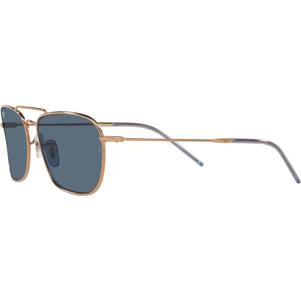 RayBan Rbr0102s Caravan Reverse Square SunglassesRose GoldDark Blue