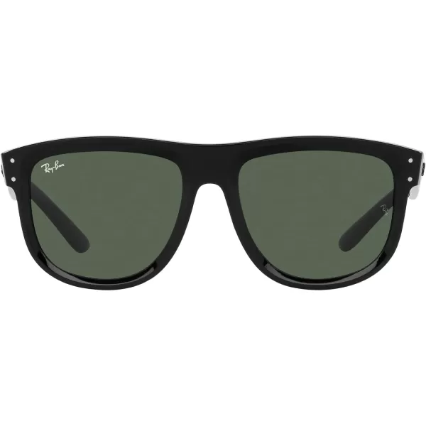 RayBan Rbr0501s Boyfriend Reverse Square SunglassesBlackDark Green