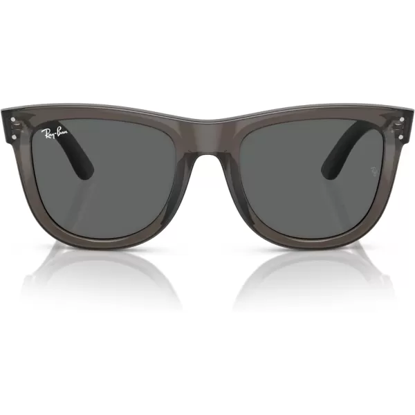 RayBan Rbr0502s Wayfarer Reverse Square SunglassesTransparent Dark GreyDark Grey