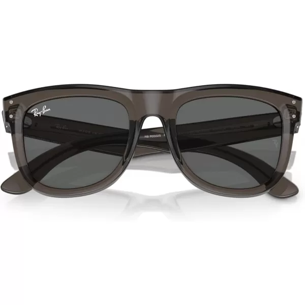 RayBan Rbr0502s Wayfarer Reverse Square SunglassesTransparent Dark GreyDark Grey