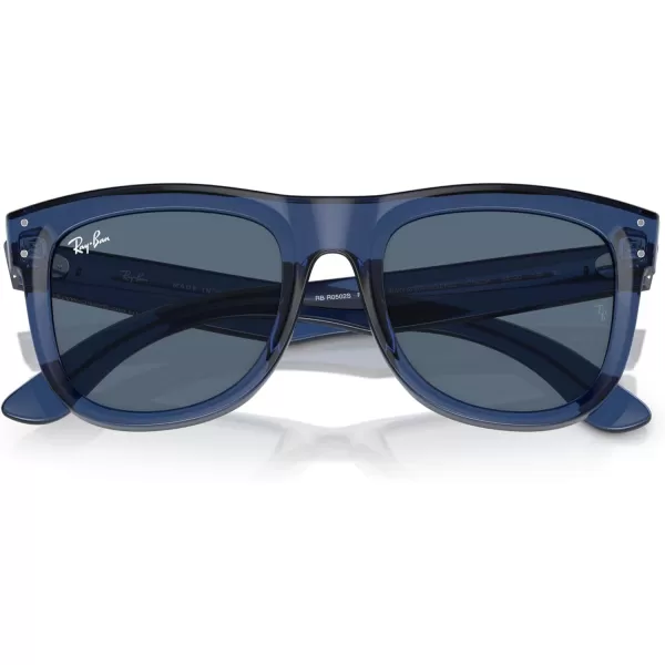 RayBan Rbr0502s Wayfarer Reverse Square SunglassesTransparent Navy BlueDark Blue