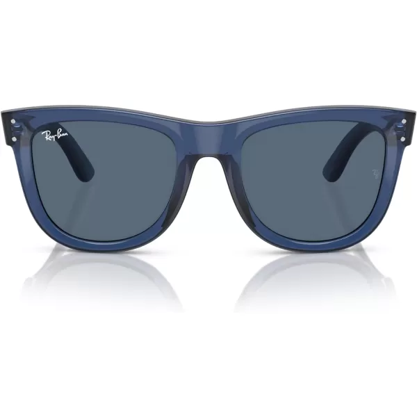 RayBan Rbr0502s Wayfarer Reverse Square SunglassesTransparent Navy BlueDark Blue