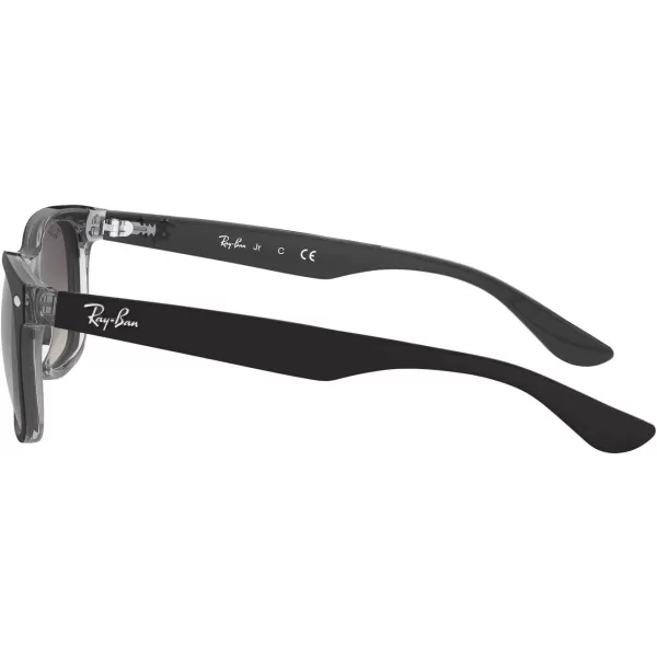 RayBan Rj9052s New Wayfarer Square SunglassesMatte Black on TransparentLight Grey Gradient Dark Grey