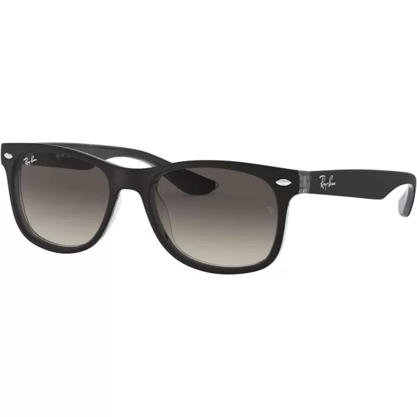 RayBan Rj9052s New Wayfarer Square SunglassesMatte Black on TransparentLight Grey Gradient Dark Grey