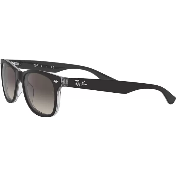 RayBan Rj9052s New Wayfarer Square SunglassesMatte Black on TransparentLight Grey Gradient Dark Grey