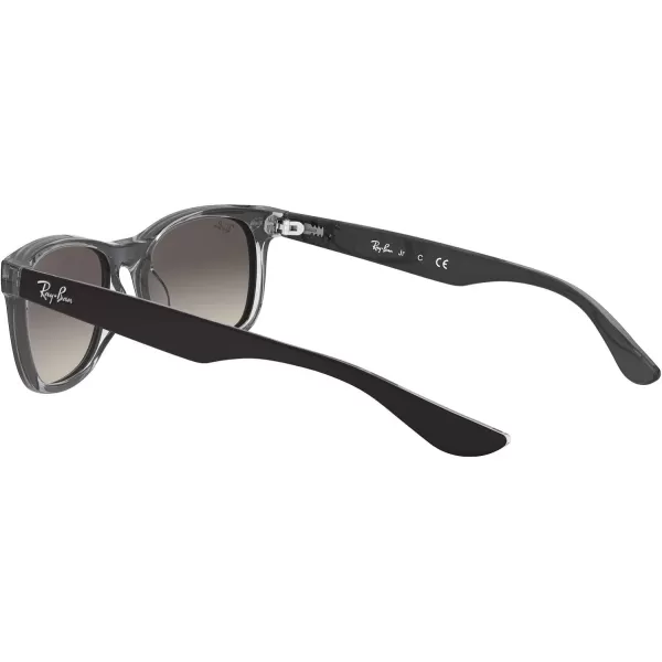 RayBan Rj9052s New Wayfarer Square SunglassesMatte Black on TransparentLight Grey Gradient Dark Grey