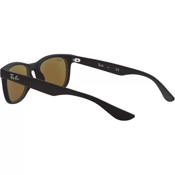 RayBan Rj9052s New Wayfarer Square SunglassesMatte BlackBlue Flash