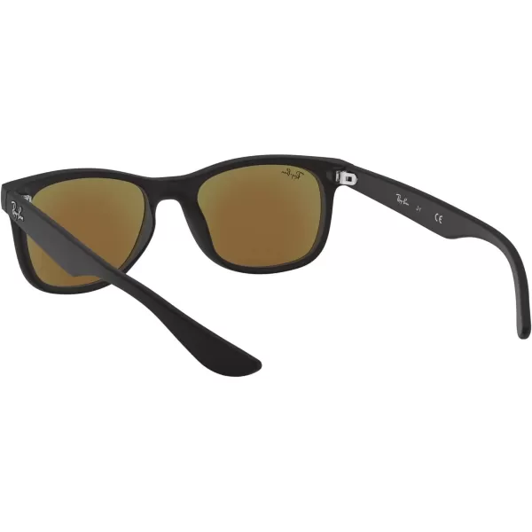 RayBan Rj9052s New Wayfarer Square SunglassesMatte BlackBlue Flash