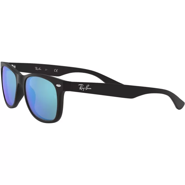 RayBan Rj9052s New Wayfarer Square SunglassesMatte BlackBlue Flash