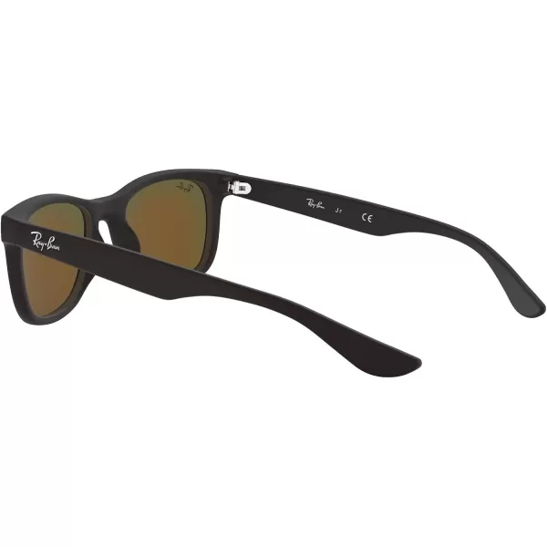 RayBan Rj9052s New Wayfarer Square SunglassesMatte BlackBrown Mirrored Orange