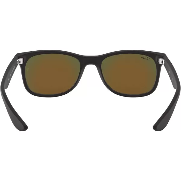 RayBan Rj9052s New Wayfarer Square SunglassesMatte BlackBrown Mirrored Orange