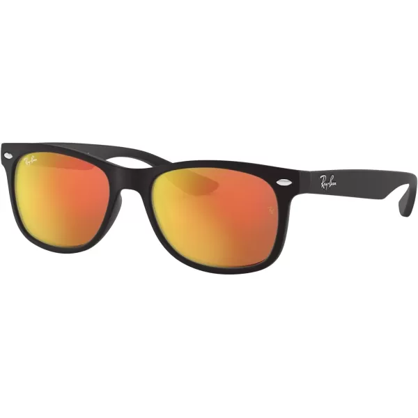 RayBan Rj9052s New Wayfarer Square SunglassesMatte BlackBrown Mirrored Orange