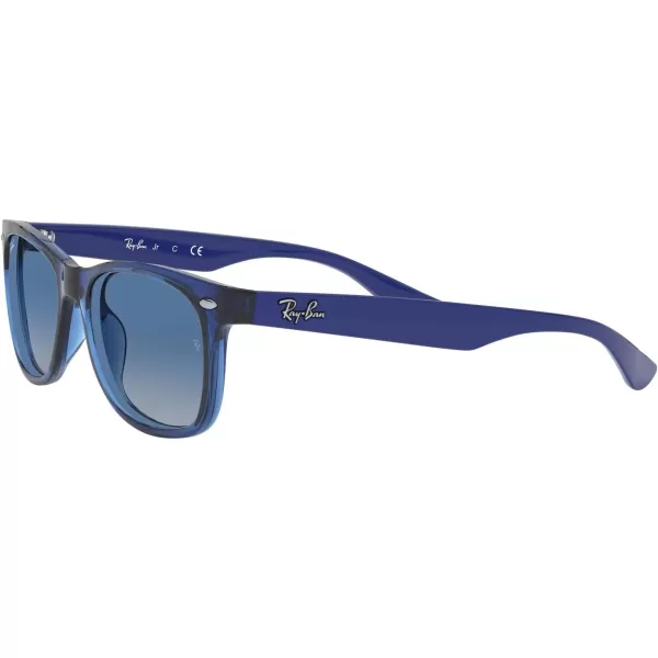 RayBan Rj9052s New Wayfarer Square SunglassesTransparent BlueLight Grey Gradient Dark Blue