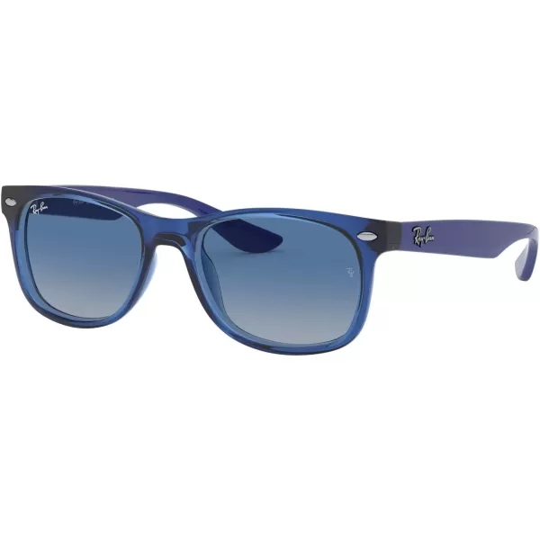 RayBan Rj9052s New Wayfarer Square SunglassesTransparent BlueLight Grey Gradient Dark Blue