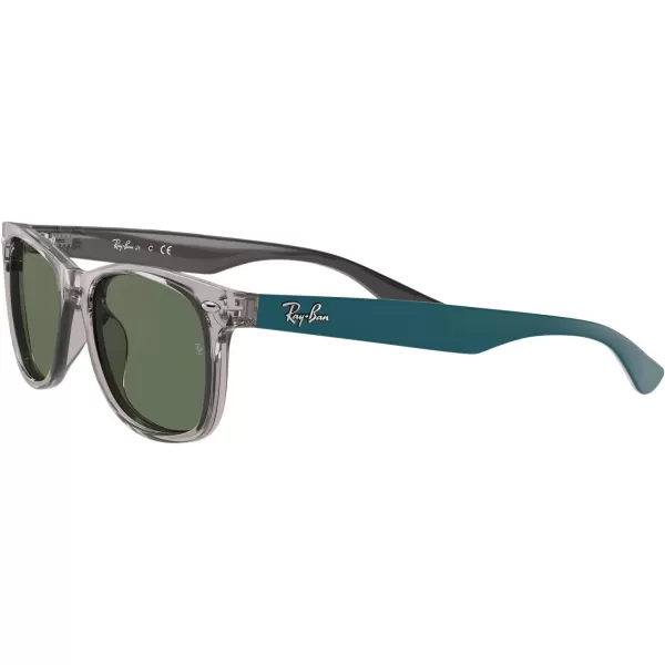 RayBan Rj9052s New Wayfarer Square SunglassesTransparent GreyDark Green