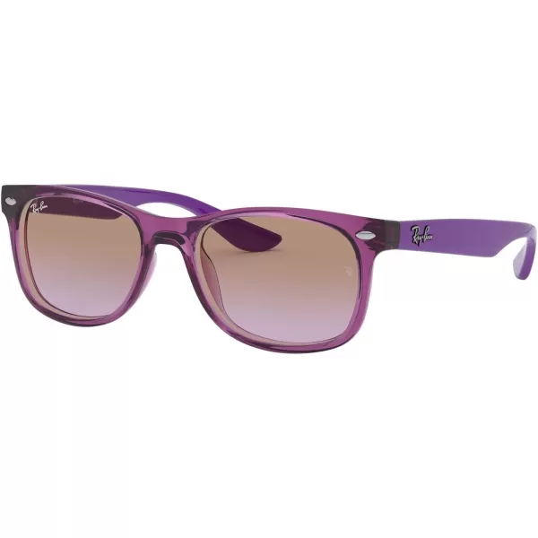 RayBan Rj9052sf New Wayfarer Asian Fit Square SunglassesTransparent FuchsiaViolet Gradient Brown