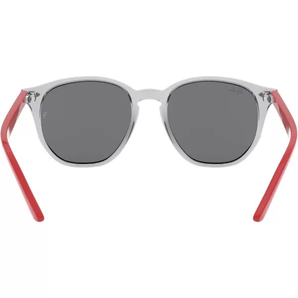 RayBan Rj9070s Round SunglassesTransparent GreyGrey Mirrored Silver