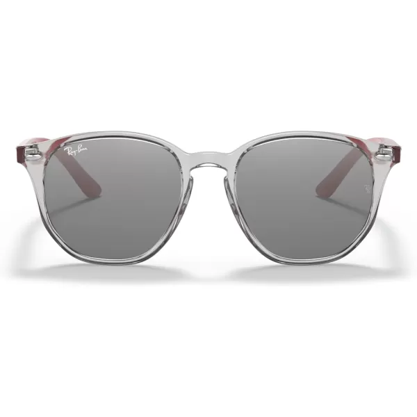 RayBan Rj9070s Round SunglassesTransparent GreyGrey Mirrored Silver