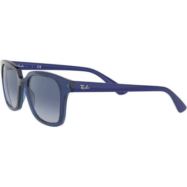 RayBan Rj9071s Square SunglassesTransparent BlueLight Grey Gradient Dark Blue