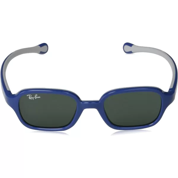 RayBan Rj9074s Rectangular SunglassesBlue on Rubber GreyDark Green