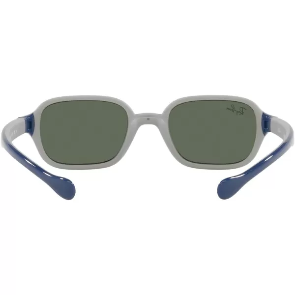 RayBan Rj9074s Rectangular SunglassesBlue on Rubber GreyDark Green