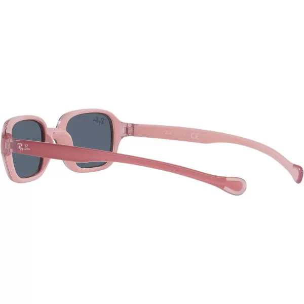 RayBan Rj9074s Rectangular SunglassesFuchsia on Rubber PinkDark Grey