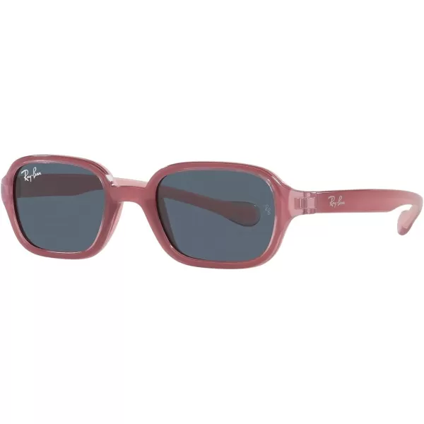 RayBan Rj9074s Rectangular SunglassesFuchsia on Rubber PinkDark Grey