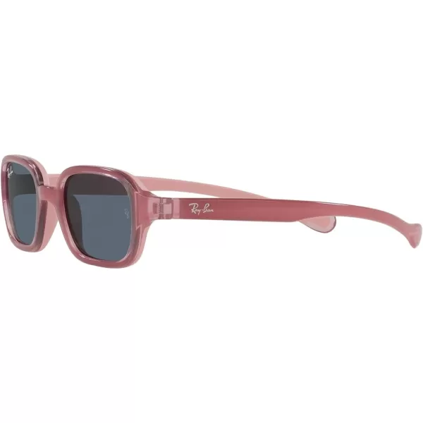 RayBan Rj9074s Rectangular SunglassesFuchsia on Rubber PinkDark Grey