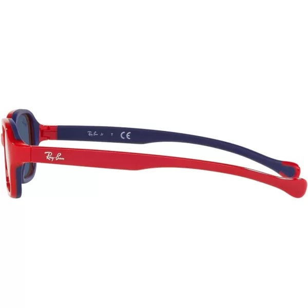 RayBan Rj9074s Rectangular SunglassesRed on Rubber BlueDark Blue