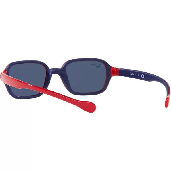 RayBan Rj9074s Rectangular SunglassesRed on Rubber BlueDark Blue