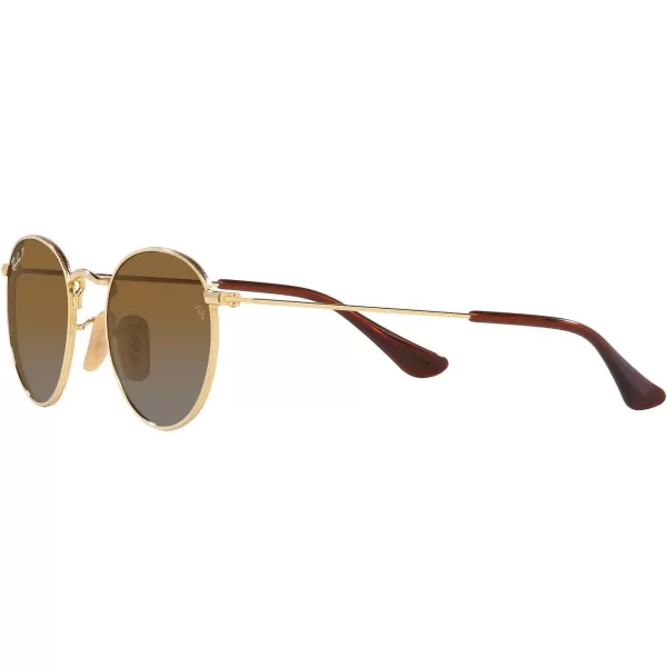 RayBan Rj9547s Metal Round SunglassesGoldGrey Gradient Brown Polarized