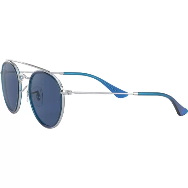 RayBan Rj9647s Metal Round SunglassesBlue on SilverDark Blue