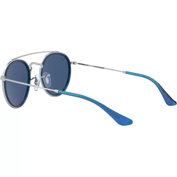 RayBan Rj9647s Metal Round SunglassesBlue on SilverDark Blue