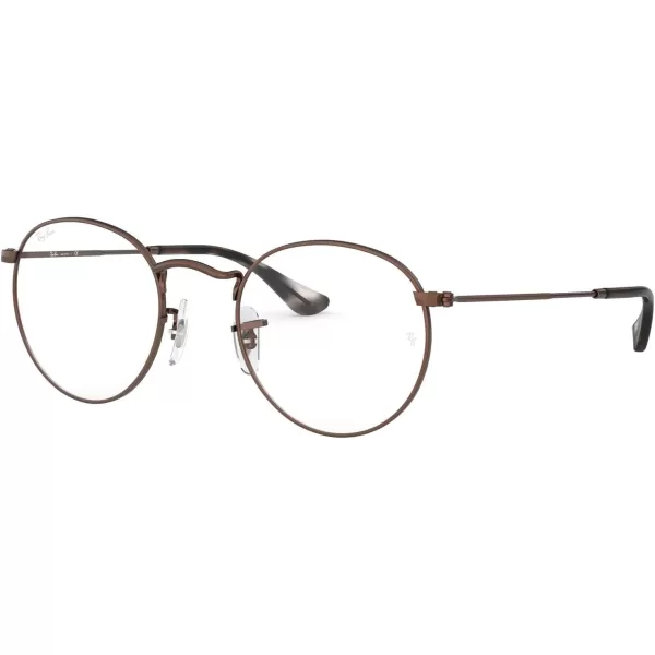 RayBan Rx3447v Round Metal Prescription Eyeglass FramesSand Transparent BrownDemo Lens