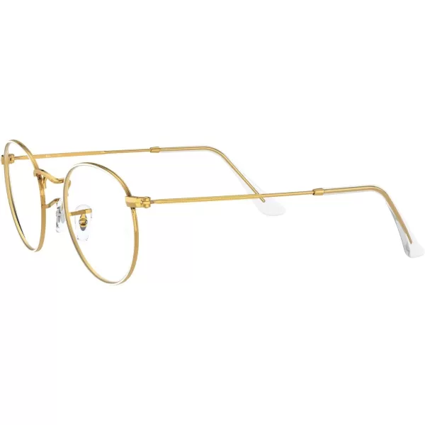 RayBan Rx3447v Round Metal Prescription Eyeglass FramesWhite on Legend GoldDemo Lens