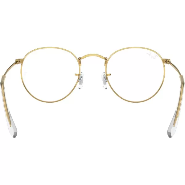 RayBan Rx3447v Round Metal Prescription Eyeglass FramesWhite on Legend GoldDemo Lens