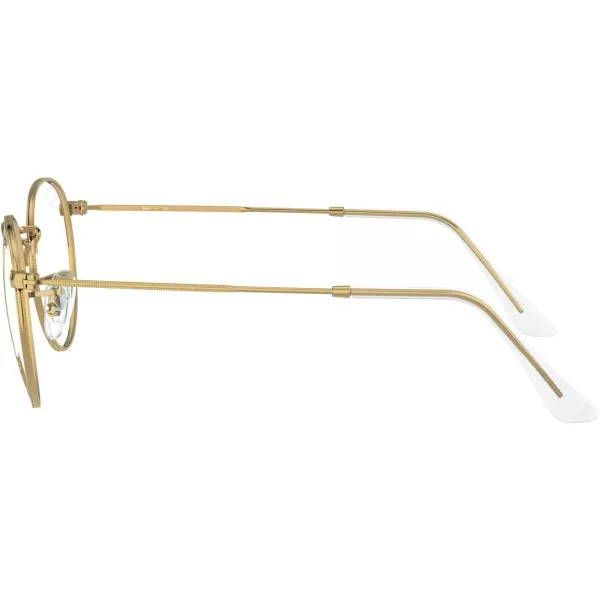 RayBan Rx3447v Round Metal Prescription Eyeglass FramesWhite on Legend GoldDemo Lens