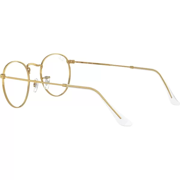 RayBan Rx3447v Round Metal Prescription Eyeglass FramesWhite on Legend GoldDemo Lens