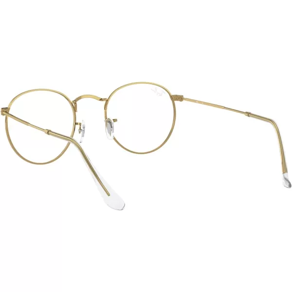 RayBan Rx3447v Round Metal Prescription Eyeglass FramesWhite on Legend GoldDemo Lens