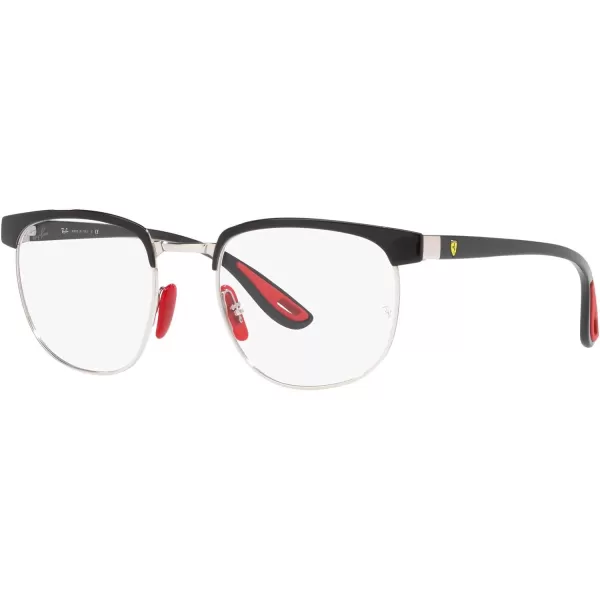 RayBan Rx3698vm Scuderia Ferrari Collection Square Prescription Eyewear FramesBlack on SilverDemo Lens