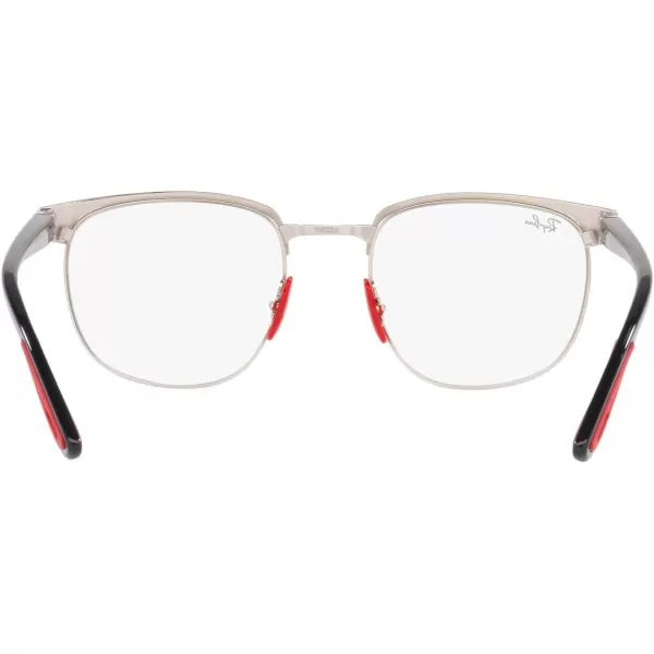 RayBan Rx3698vm Scuderia Ferrari Collection Square Prescription Eyewear FramesBlack on SilverDemo Lens