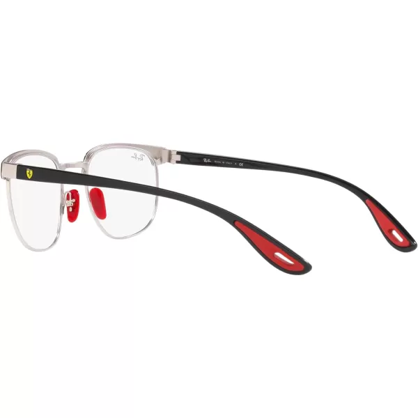 RayBan Rx3698vm Scuderia Ferrari Collection Square Prescription Eyewear FramesBlack on SilverDemo Lens