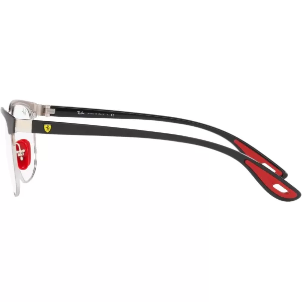 RayBan Rx3698vm Scuderia Ferrari Collection Square Prescription Eyewear FramesBlack on SilverDemo Lens