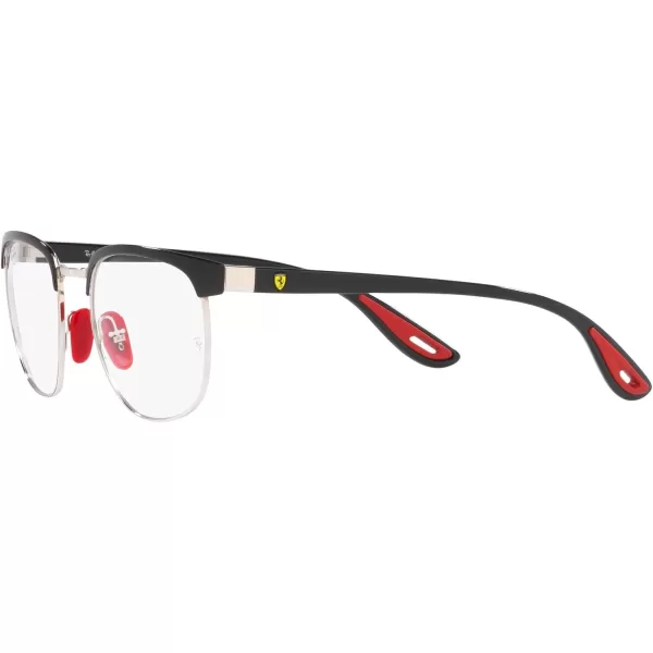 RayBan Rx3698vm Scuderia Ferrari Collection Square Prescription Eyewear FramesBlack on SilverDemo Lens