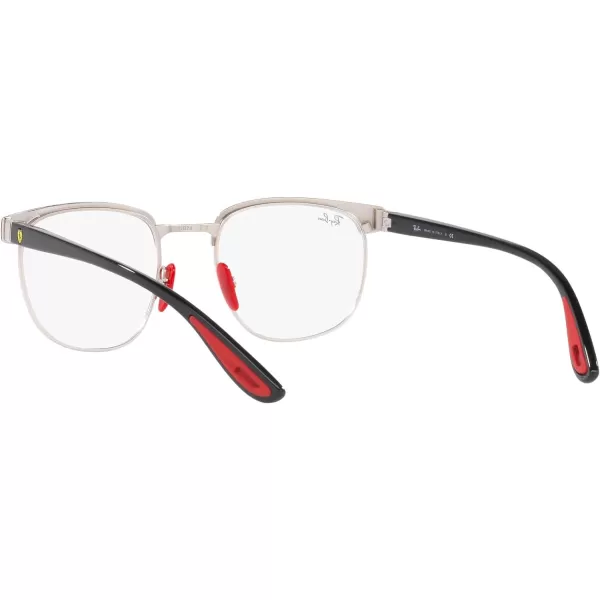 RayBan Rx3698vm Scuderia Ferrari Collection Square Prescription Eyewear FramesBlack on SilverDemo Lens