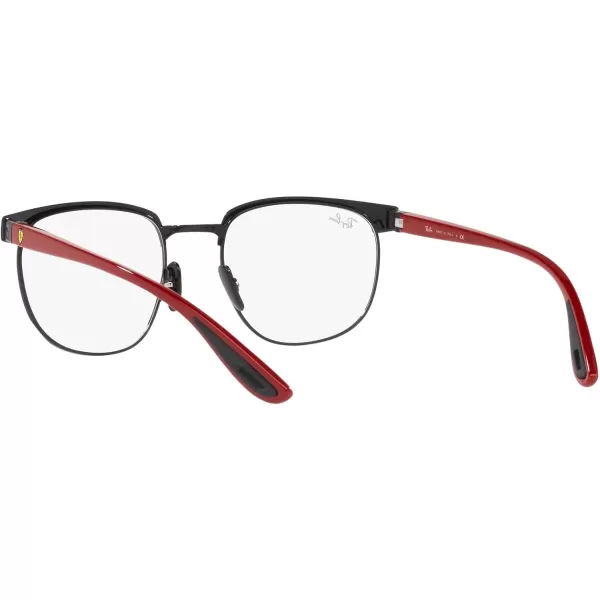 RayBan Rx3698vm Scuderia Ferrari Collection Square Prescription Eyewear FramesMatte Black on BlackDemo Lens