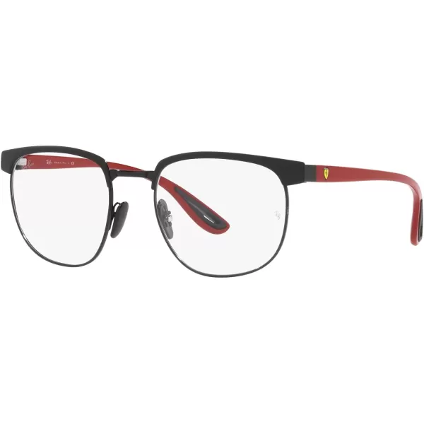 RayBan Rx3698vm Scuderia Ferrari Collection Square Prescription Eyewear FramesMatte Black on BlackDemo Lens