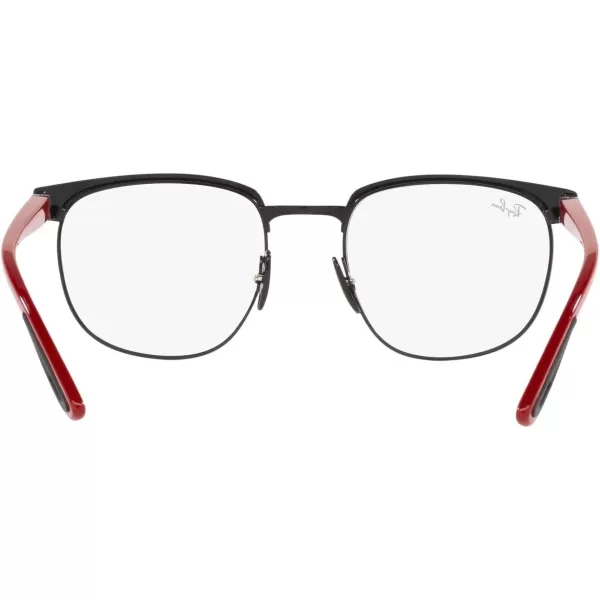 RayBan Rx3698vm Scuderia Ferrari Collection Square Prescription Eyewear FramesMatte Black on BlackDemo Lens