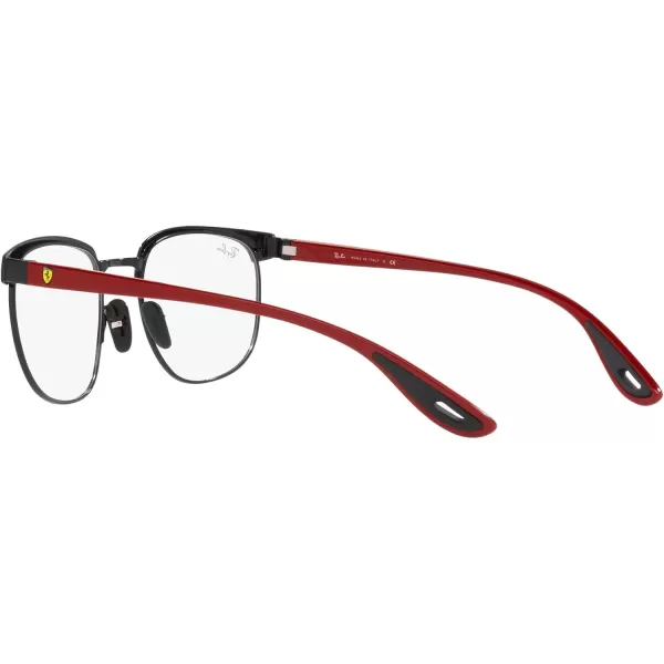 RayBan Rx3698vm Scuderia Ferrari Collection Square Prescription Eyewear FramesMatte Black on BlackDemo Lens