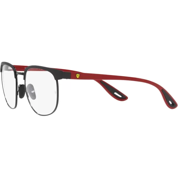 RayBan Rx3698vm Scuderia Ferrari Collection Square Prescription Eyewear FramesMatte Black on BlackDemo Lens